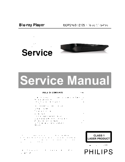 Philips service  Philips Blue Ray Player BDP2180 service.pdf