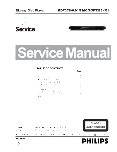 Philips service  Philips Blue Ray Player BDP3385 service.pdf