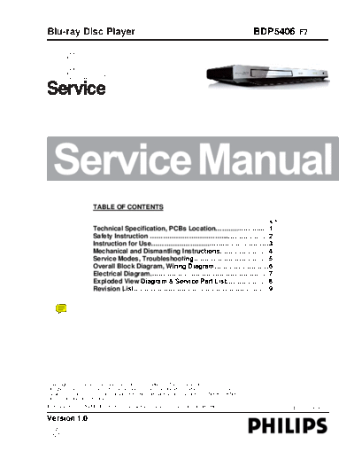 Philips BDP5406F7 KL-SI 1413436547  Philips Blue Ray Player BDP5406 BDP5406F7_KL-SI_1413436547.pdf