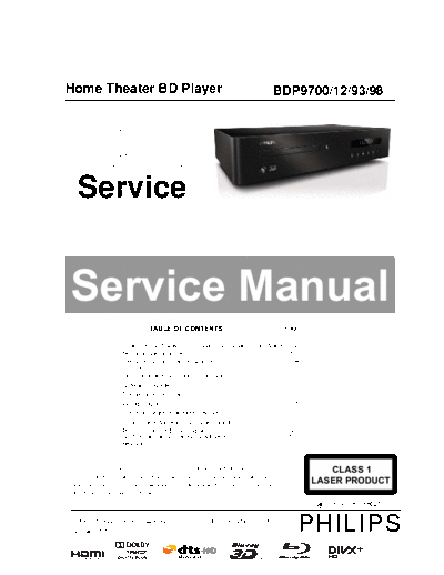 Philips service  Philips Blue Ray Player BDP9700 service.pdf