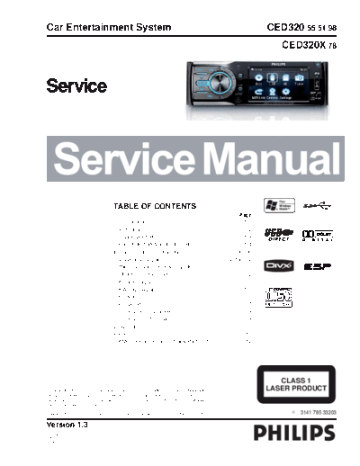 Philips service  Philips Car Audio CED320 service.pdf