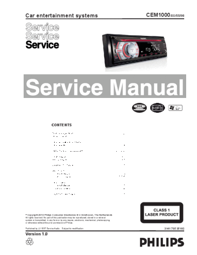 Philips CEM100000 SB-KL-EX-SI 1369637061  Philips Car Audio CEM1000 CEM100000_SB-KL-EX-SI_1369637061.pdf