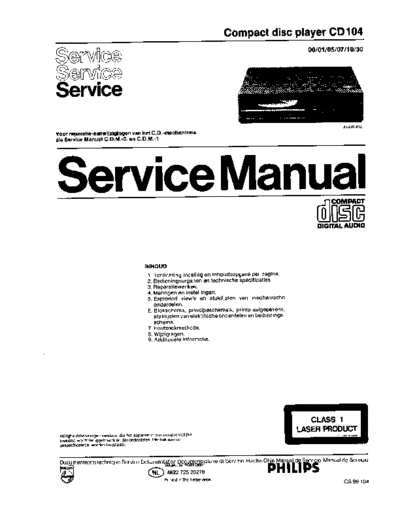 Philips hfe   cd104 service nl  Philips CD DVD CD104 hfe_philips_cd104_service_nl.pdf