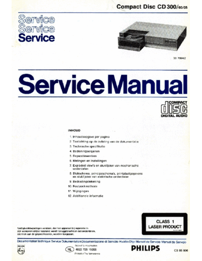 Philips hfe philips cd300 service nl  Philips CD DVD CD300 hfe_philips_cd300_service_nl.pdf