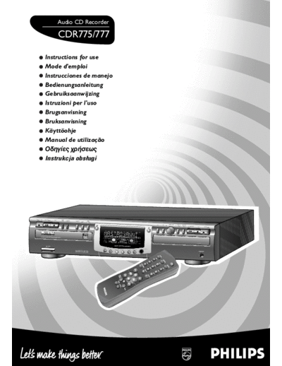 Philips hfe philips cdr775 777 multi lang  Philips CD DVD CDR775 hfe_philips_cdr775_777_multi_lang.pdf