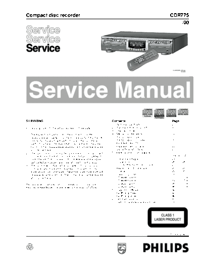 Philips hfe philips cdr775 service en  Philips CD DVD CDR775 hfe_philips_cdr775_service_en.pdf