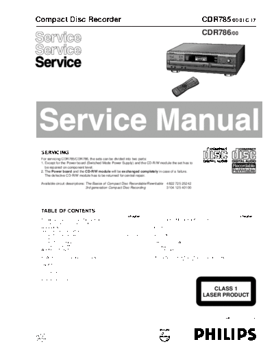 Philips hfe philips cdr785 786 service en  Philips CD DVD CDR785-786 hfe_philips_cdr785_786_service_en.pdf