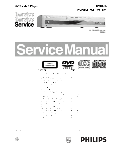 Philips hfe philips dvd634 service  Philips CD DVD DVD634 hfe_philips_dvd634_service.pdf