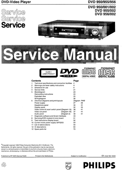 Philips DVD-950,955,956[1]  Philips CD DVD DVD950 DVD-950,955,956[1].djvu