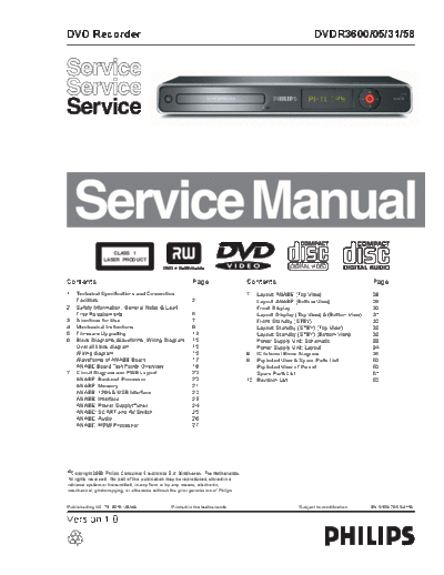 Philips DVDR3600 SB-KL-EX-SI 1288343211  Philips CD DVD DVDR3600 DVDR3600_SB-KL-EX-SI_1288343211.pdf