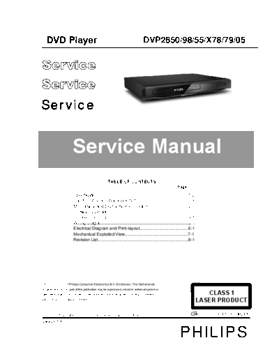 Philips service  Philips CD DVD DVP2850 service.pdf