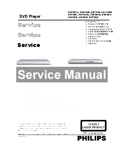 Philips Philips DVP-3026-K service manual  Philips CD DVD DVP3026-K Philips_DVP-3026-K_service_manual.pdf