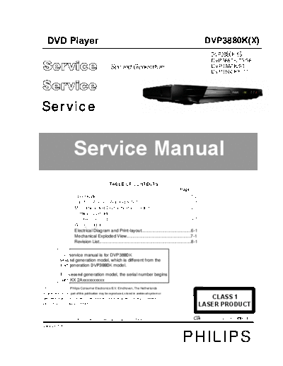 Philips MKII DVP3880K(X) Second Generation  Philips DVD-Video DVP3880K MK2 MKII_DVP3880K(X)_Second_Generation.pdf