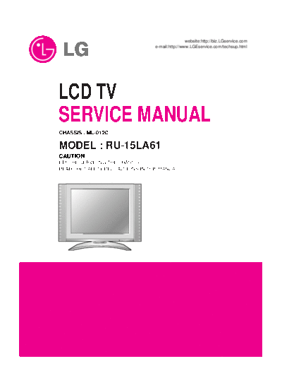 LG LG RU-15LA61 LCD TV Service Manual  LG LCD LG_RU-15LA61_LCD_TV_Service_Manual.zip