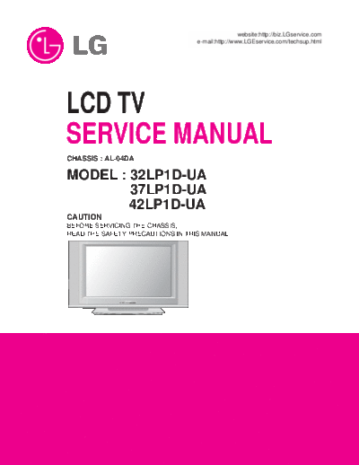 LG LG 37LP1D LCD TV Service Manual  LG LCD LG_37LP1D_LCD_TV_Service_Manual.zip