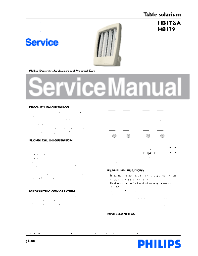 Philips service  Philips Household HB179 service.pdf