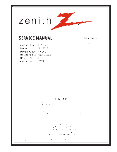 ZENITH Zenith L15V26  ZENITH TV L15V26 Zenith L15V26.rar