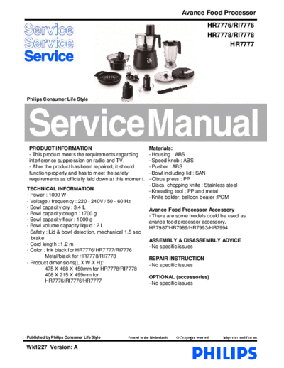 Philips service  Philips Household HR7778 service.pdf