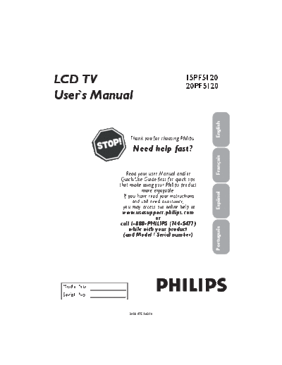 Philips 20pf512028  Philips LCD TV 20PF512028 20pf512028.pdf