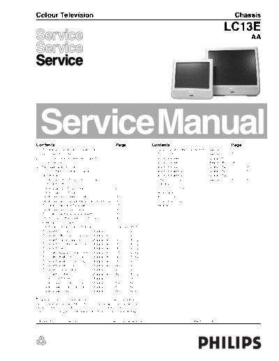 Philips philips tv ch lc13e aa service manual  Philips LCD TV LC13E aa Chassis philips_tv_ch_lc13e_aa_service_manual.pdf