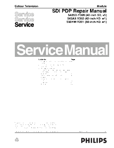 Philips sdi pdp repair manual 647  Philips LCD TV SDI-PDP Repair Manual sdi_pdp_repair_manual_647.pdf