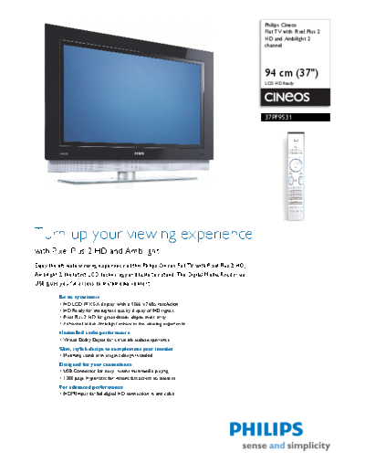 Philips 37pf9531 98 pss aen  Philips LCD TV  (and TPV schematics) 37PF9531 37pf9531_98_pss_aen.pdf