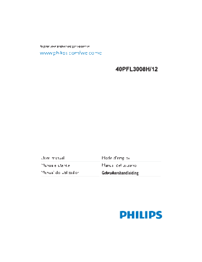 Philips 40pfl3008h 12 dfu nld  Philips LCD TV  (and TPV schematics) 40PFL3008H12 40pfl3008h_12_dfu_nld.pdf