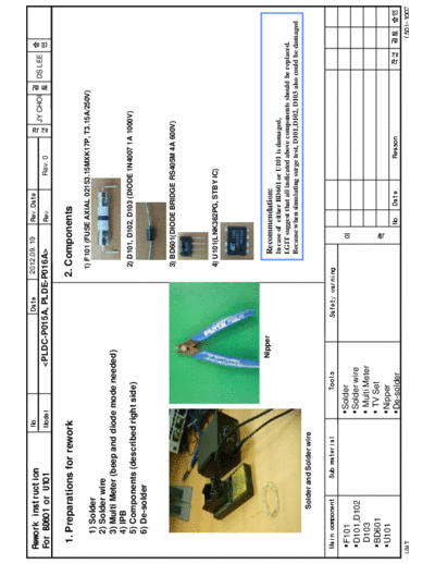 Philips Rework instruction for surge failure in Power supply  Philips LCD TV  (and TPV schematics) 40PFL5606D77 Rework instruction for surge failure in Power supply.pdf