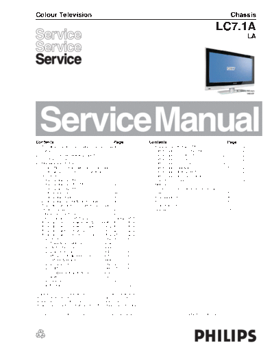 Philips LC7.1ALA  Philips LCD TV  (and TPV schematics) 42PFL743298 LC7.1ALA.pdf