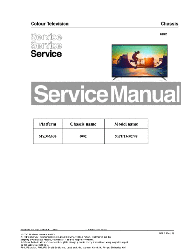 Philips 50PUT6002  Philips LCD TV  (and TPV schematics) 50PUT6002 50PUT6002.pdf