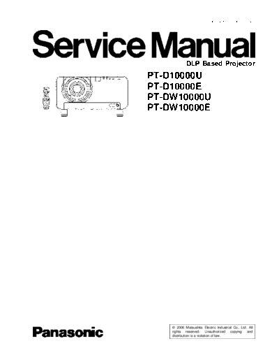 panasonic Panasonic PT-D10000E PT-D10000U PT-DW10000E PT-DW10000U [SM]  panasonic Training Manuals Panasonic PT-D10000E PT-D10000U PT-DW10000E PT-DW10000U [SM].rar