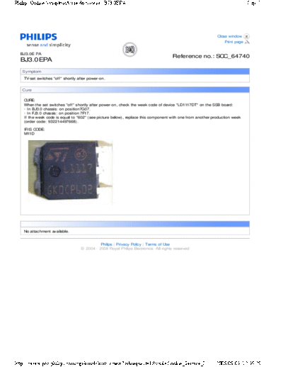 Philips BJ3.0EPA SCC64740  Philips LCD TV  (and TPV schematics) BJ3.0E pa BJ3.0EPA SCC64740.pdf