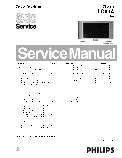 Philips LC03AAA ET-SB-BA-SI 1219316114  Philips LCD TV  (and TPV schematics) LC03A aa LC03AAA_ET-SB-BA-SI_1219316114.pdf