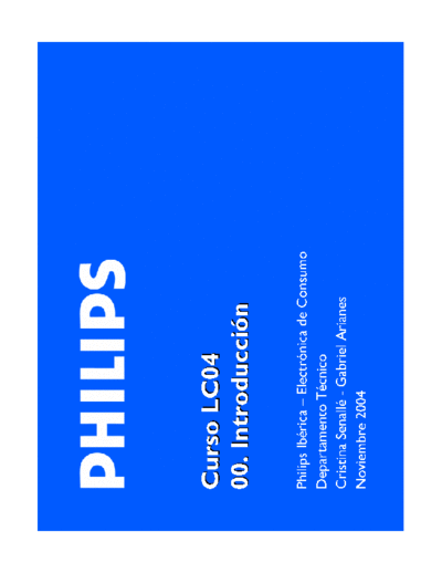Philips CURSO+LC04  Philips LCD TV  (and TPV schematics) LC04 training CURSO+LC04.pdf