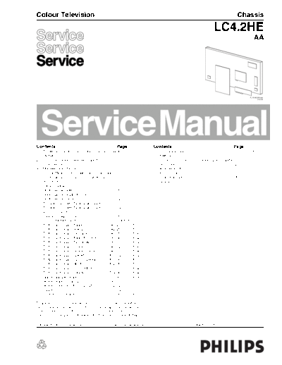 Philips LCD tv LC4.2HE AA  Philips LCD TV  (and TPV schematics) LC4.2HE aa Philips_LCD_tv_LC4.2HE_AA.pdf