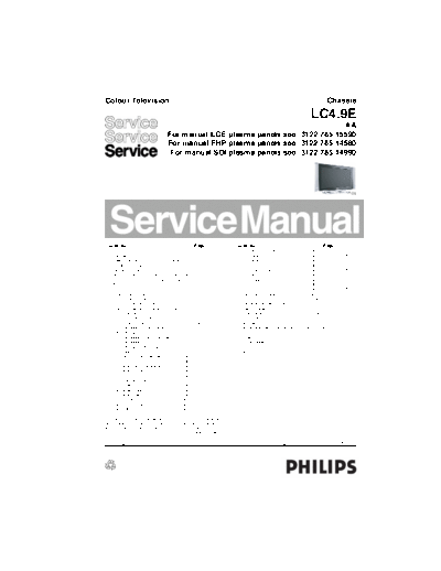 Philips LC4.9Eaa  Philips LCD TV  (and TPV schematics) LC4.9E aa LC4.9Eaa.pdf