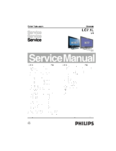 Philips PHILIPS LC7.1L LA CHASSIS LCD TV SM.part1  Philips LCD TV  (and TPV schematics) LC7.1L la PHILIPS_LC7.1L_LA_CHASSIS_LCD_TV_SM.part1.rar