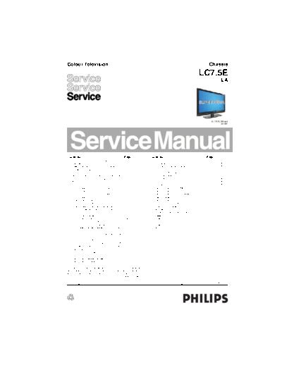 Philips PHILIPS LC7.5E LA CHASSIS LCD TV SM.part1  Philips LCD TV  (and TPV schematics) LC7.5E la PHILIPS_LC7.5E_LA_CHASSIS_LCD_TV_SM.part1.rar