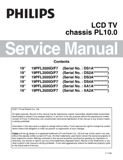 Philips Philips+19PFL3505D+Chassis+PL10.0  Philips LCD TV  (and TPV schematics) PL10.0 chassis Philips+19PFL3505D+Chassis+PL10.0.pdf