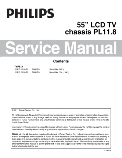 Philips philips 55pfl5706 chassis pl11.8 sm  Philips LCD TV  (and TPV schematics) PL11.8 chassis philips_55pfl5706_chassis_pl11.8_sm.pdf