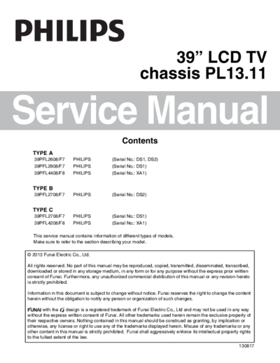 Philips philips 39pfl2908-f7 chassis pl13.11  Philips LCD TV  (and TPV schematics) PL13.11 chassis philips_39pfl2908-f7_chassis_pl13.11.pdf