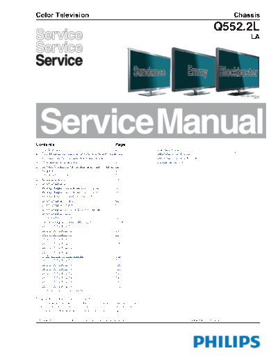 Philips philips 40pfl6606d 78 chassis q552.2l la  Philips LCD TV  (and TPV schematics) Q552.2L la philips_40pfl6606d_78_chassis_q552.2l_la.pdf