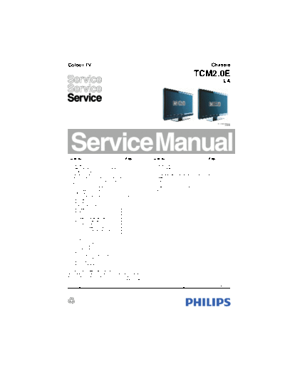Philips philips chtcm20e sm 166  Philips LCD TV  (and TPV schematics) TCM2.0E la philips_chtcm20e_sm_166.pdf