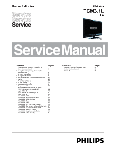 Philips manual servico tv lcd   chassis tcm3 1L La  Philips LCD TV  (and TPV schematics) TCM3.1L la manual_servico_tv_lcd_philips_chassis_tcm3_1L_La.pdf