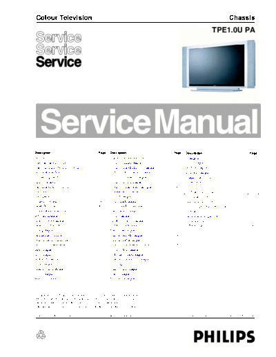Philips TPE10UPA SB-KL-EX-SI 1242274991  Philips LCD TV  (and TPV schematics) TPE1.0U pa TPE10UPA_SB-KL-EX-SI_1242274991.pdf