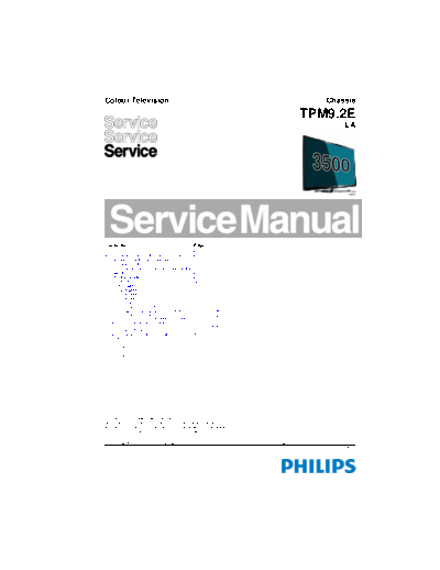 Philips PHILIPS Chassis TPM9.2E LA  Philips LCD TV  (and TPV schematics) TPM9.2E la PHILIPS_Chassis TPM9.2E LA.pdf