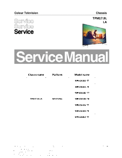 Philips TPM17.9L la  Philips LCD TV  (and TPV schematics) TPM17.9L la TPM17.9L la.pdf