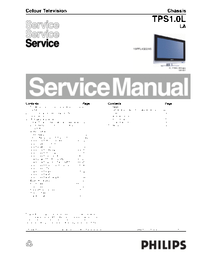Philips TPS1.0L LA  Philips LCD TV  (and TPV schematics) TPS1.0L la TPS1.0L LA.rar