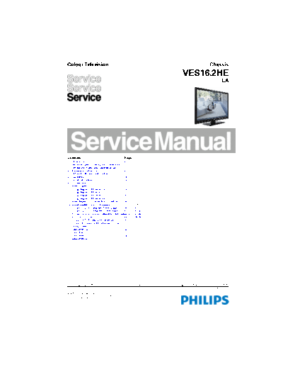 Philips VES16.2HE la  Philips LCD TV  (and TPV schematics) VES16.2HE la VES16.2HE la.pdf