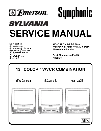 EMERSON Emerson Sylvania Syphonic EWC1304 SC313E 6313CE SvcMan  EMERSON TV Emerson_Sylvania_Syphonic_EWC1304_SC313E_6313CE_SvcMan.zip